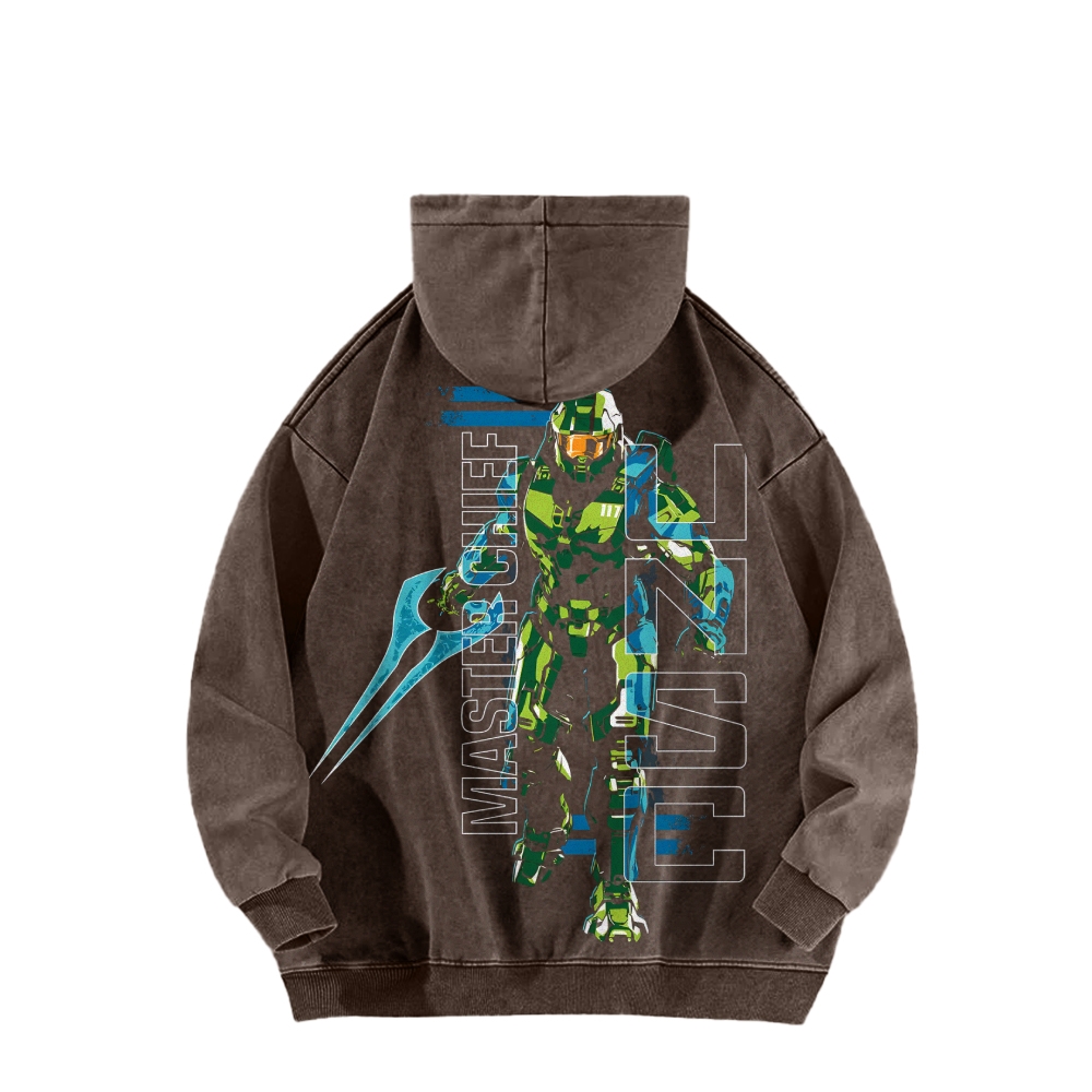 Halo Vintage Casual Washed Hoodie 2507011838