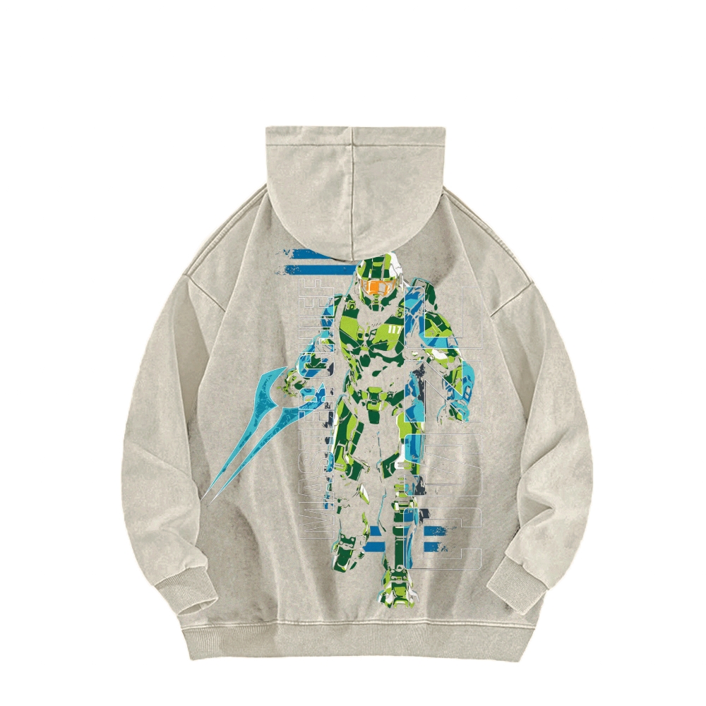 Halo Vintage Casual Washed Hoodie 2507011838