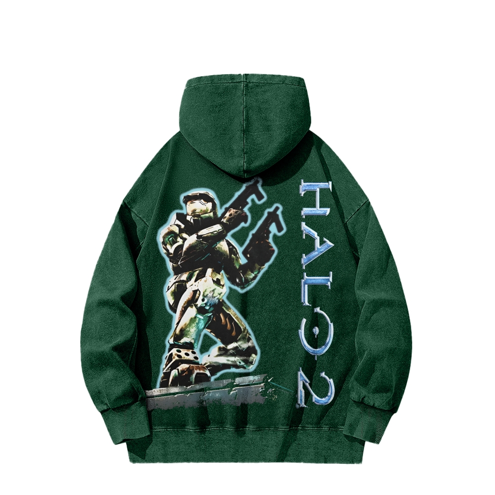 Halo Vintage Casual Washed Hoodie 2507011847