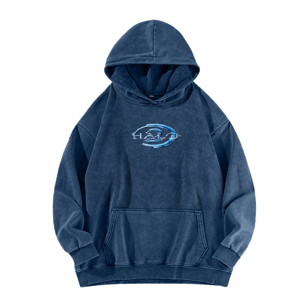 Halo Vintage Casual Washed Hoodie 2507011847