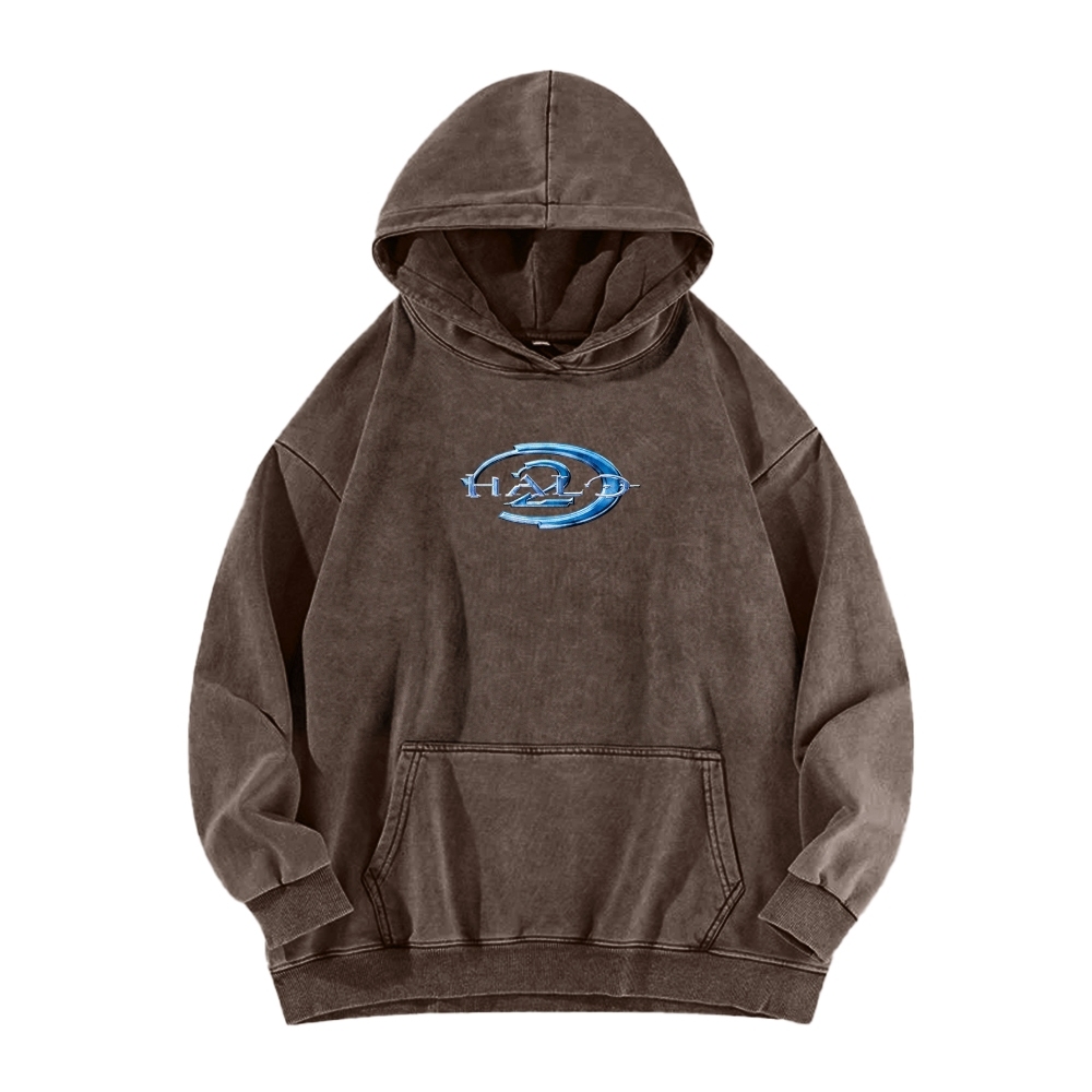 Halo Vintage Casual Washed Hoodie 2507011847