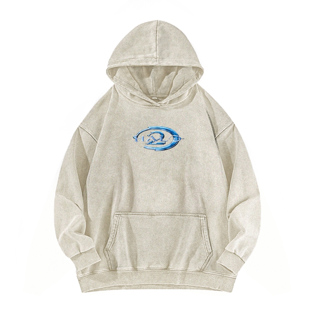 Halo Vintage Casual Washed Hoodie 2507011847