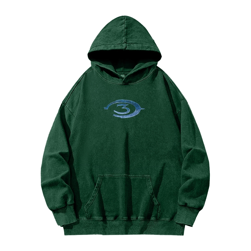 Halo Vintage Casual Washed Hoodie 2507011857