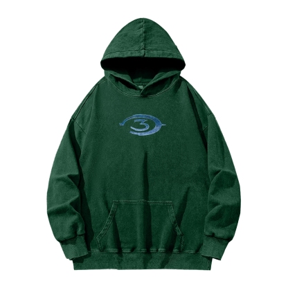 Halo Vintage Casual Washed Hoodie 2507011857