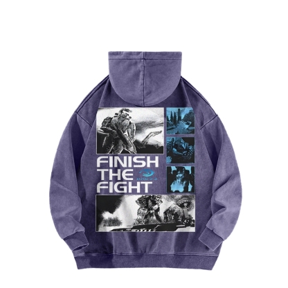 Halo Vintage Casual Washed Hoodie 2507011857