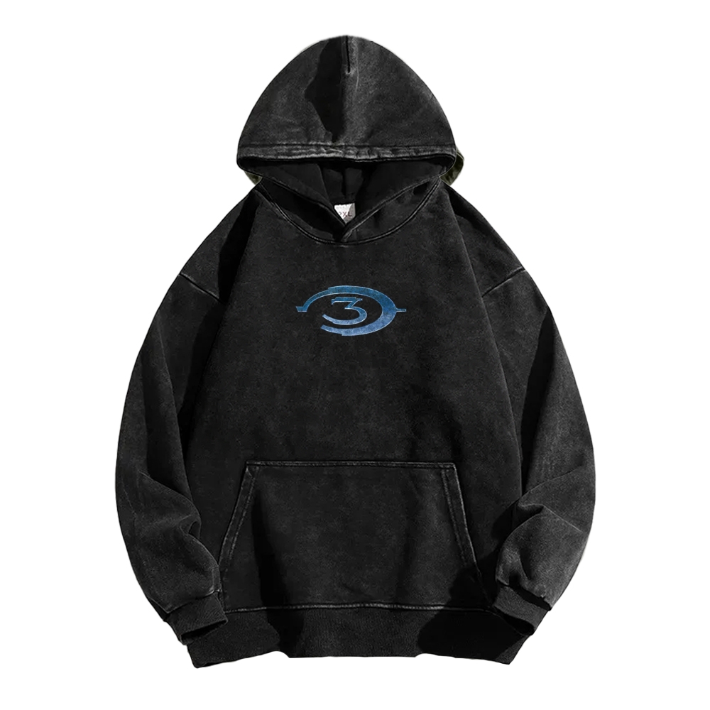 Halo Vintage Casual Washed Hoodie 2507011857