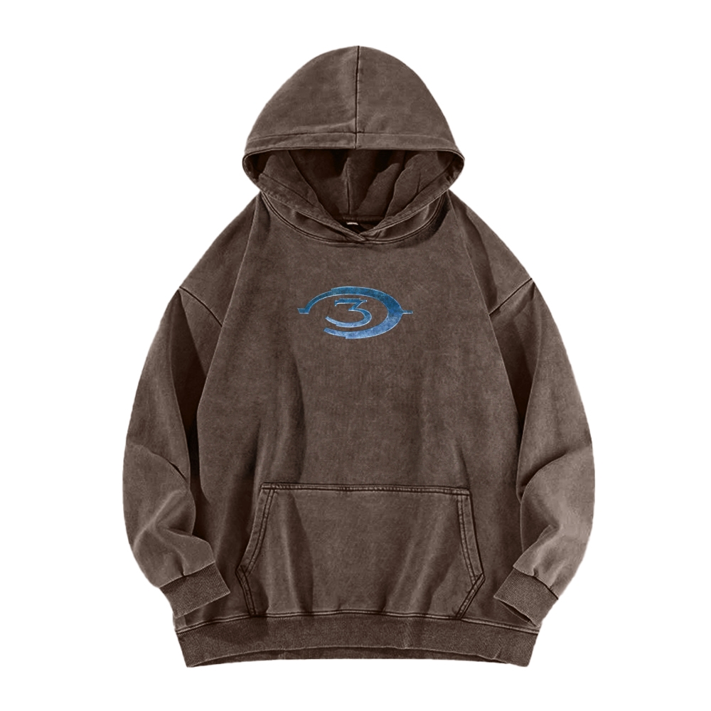 Halo Vintage Casual Washed Hoodie 2507011857