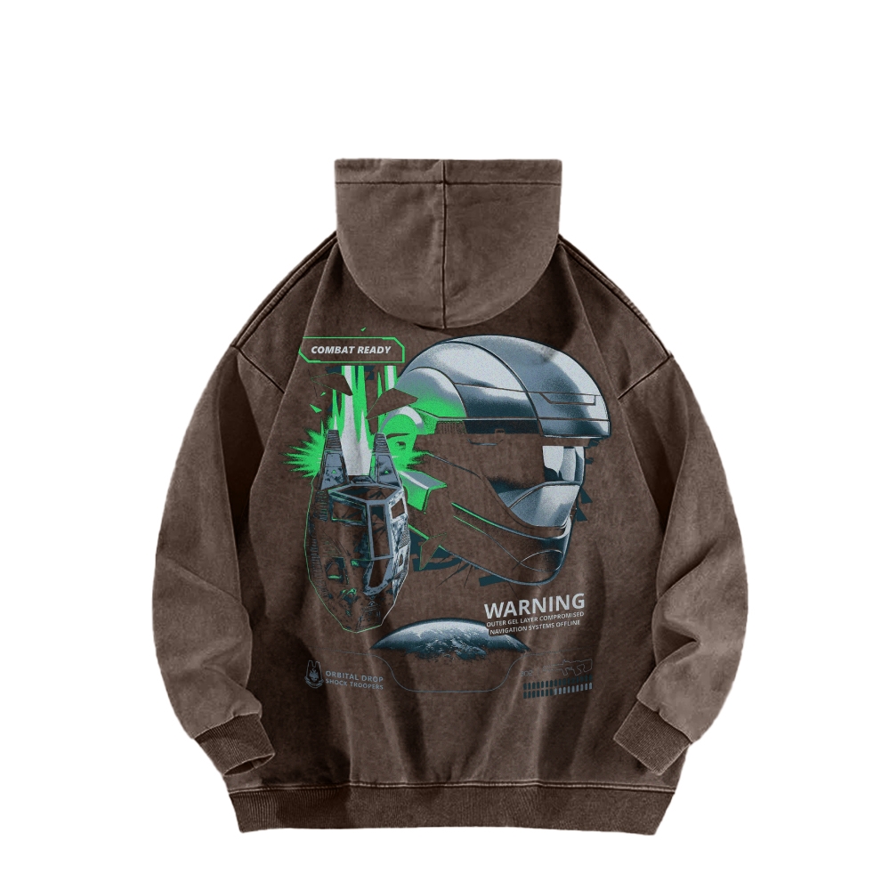 Halo Vintage Casual Washed Hoodie 2507011867