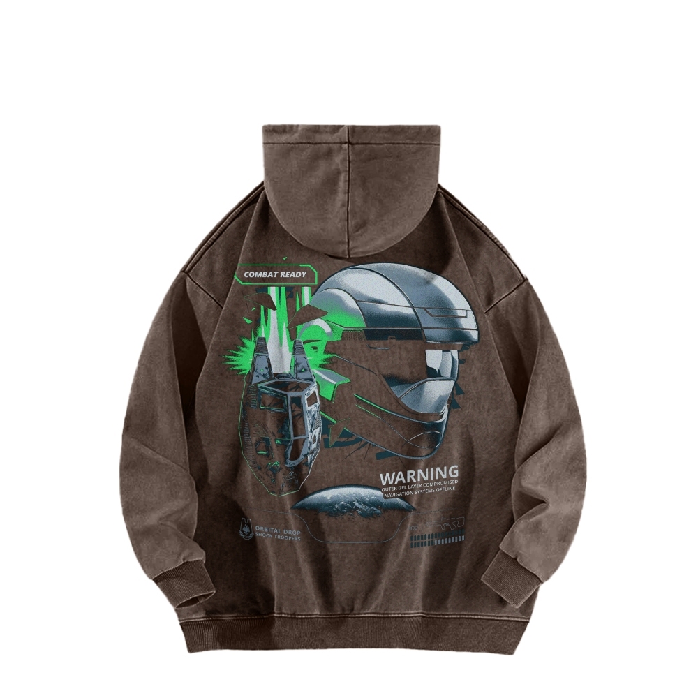 Halo Vintage Casual Washed Hoodie 2507011867