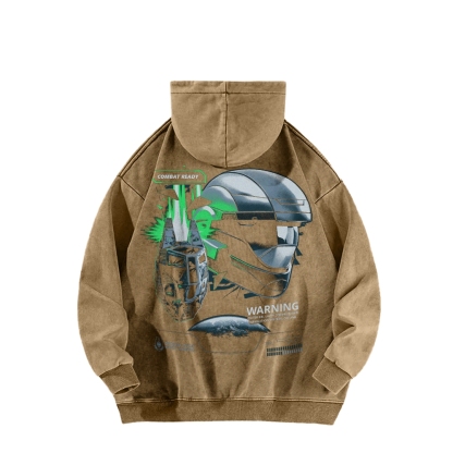 Halo Vintage Casual Washed Hoodie 2507011867