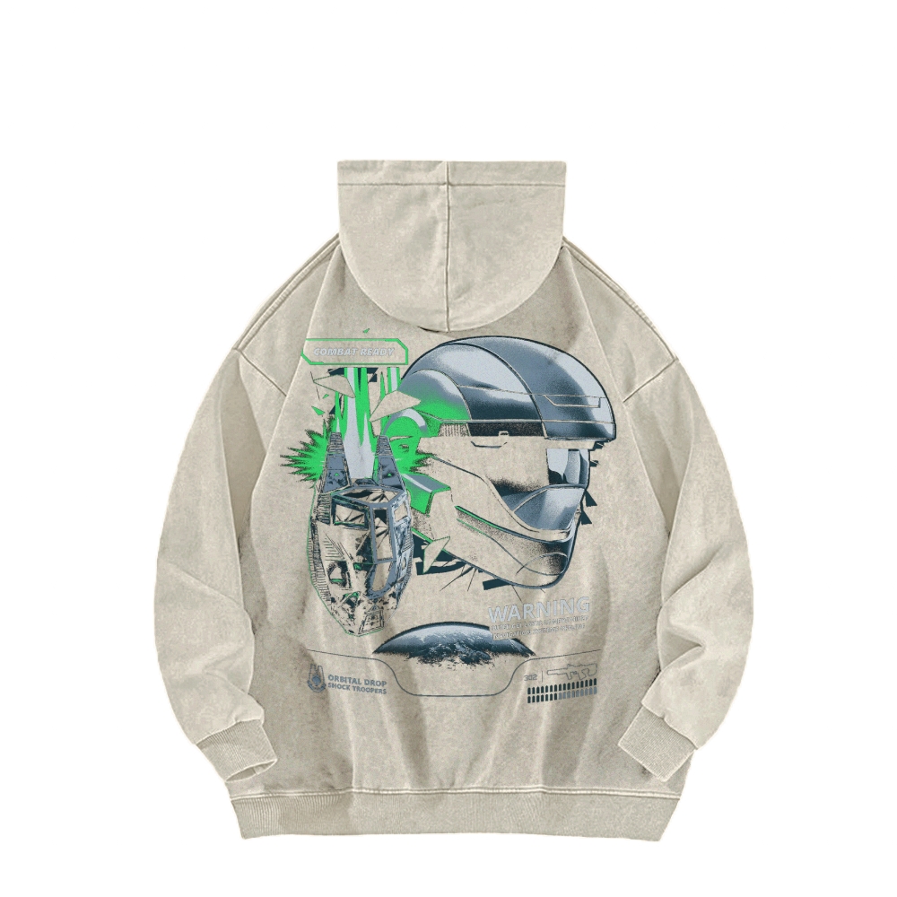 Halo Vintage Casual Washed Hoodie 2507011867