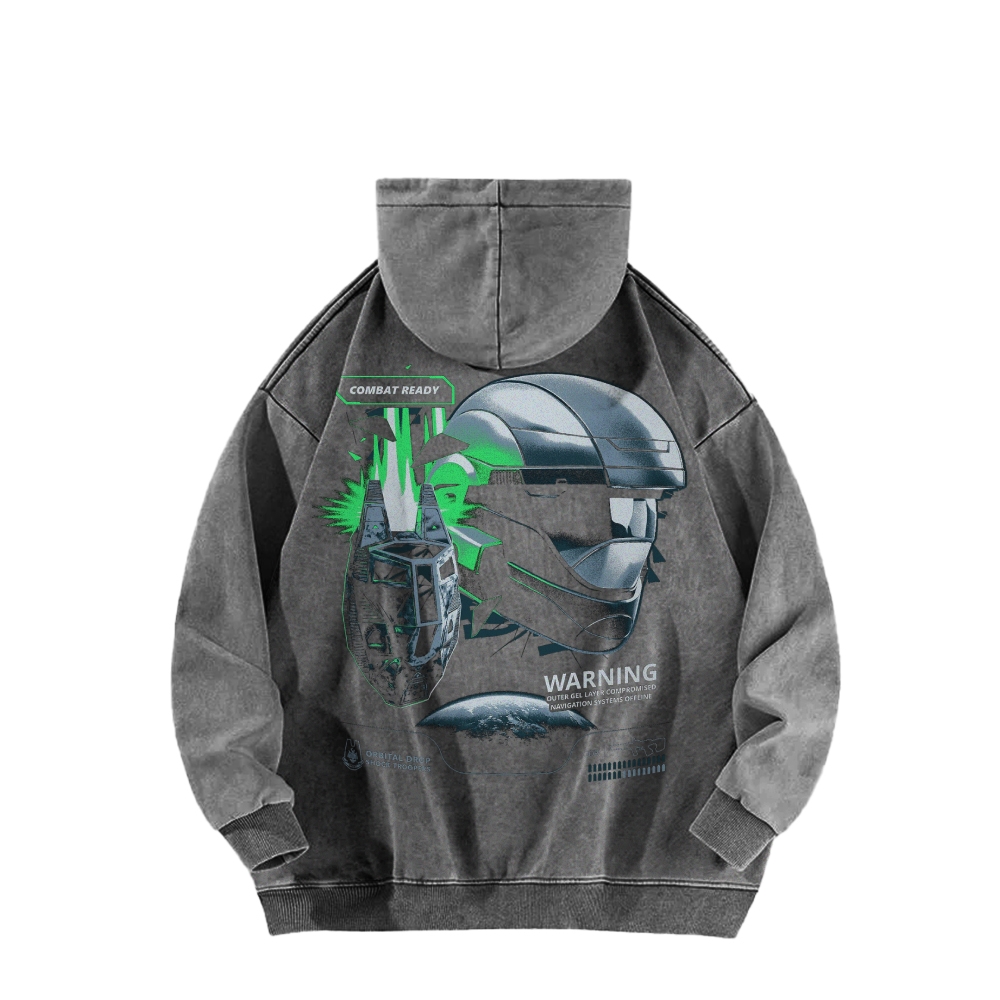 Halo Vintage Casual Washed Hoodie 2507011867