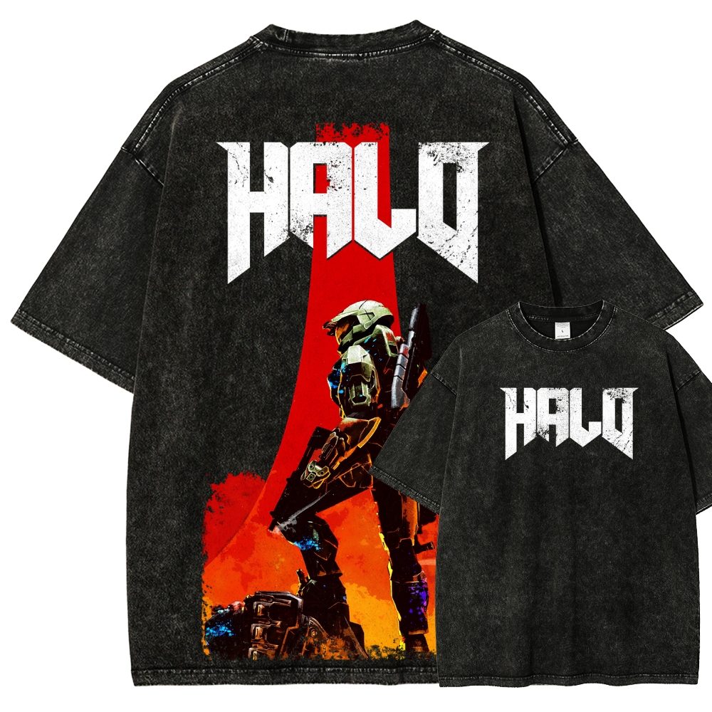 Halo Vintage Unisex Fit Washed T-Shirt 2507019769