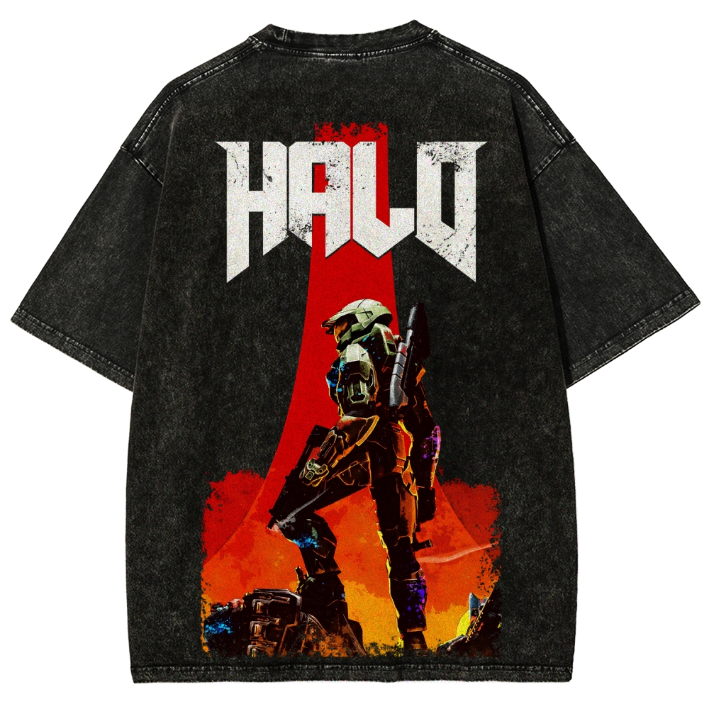 Halo Vintage Unisex Fit Washed T-Shirt 2507019769