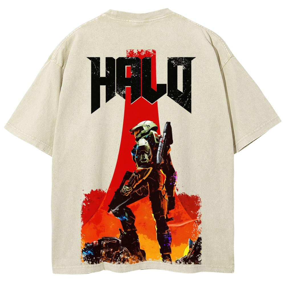 Halo Vintage Unisex Fit Washed T-Shirt 2507019769