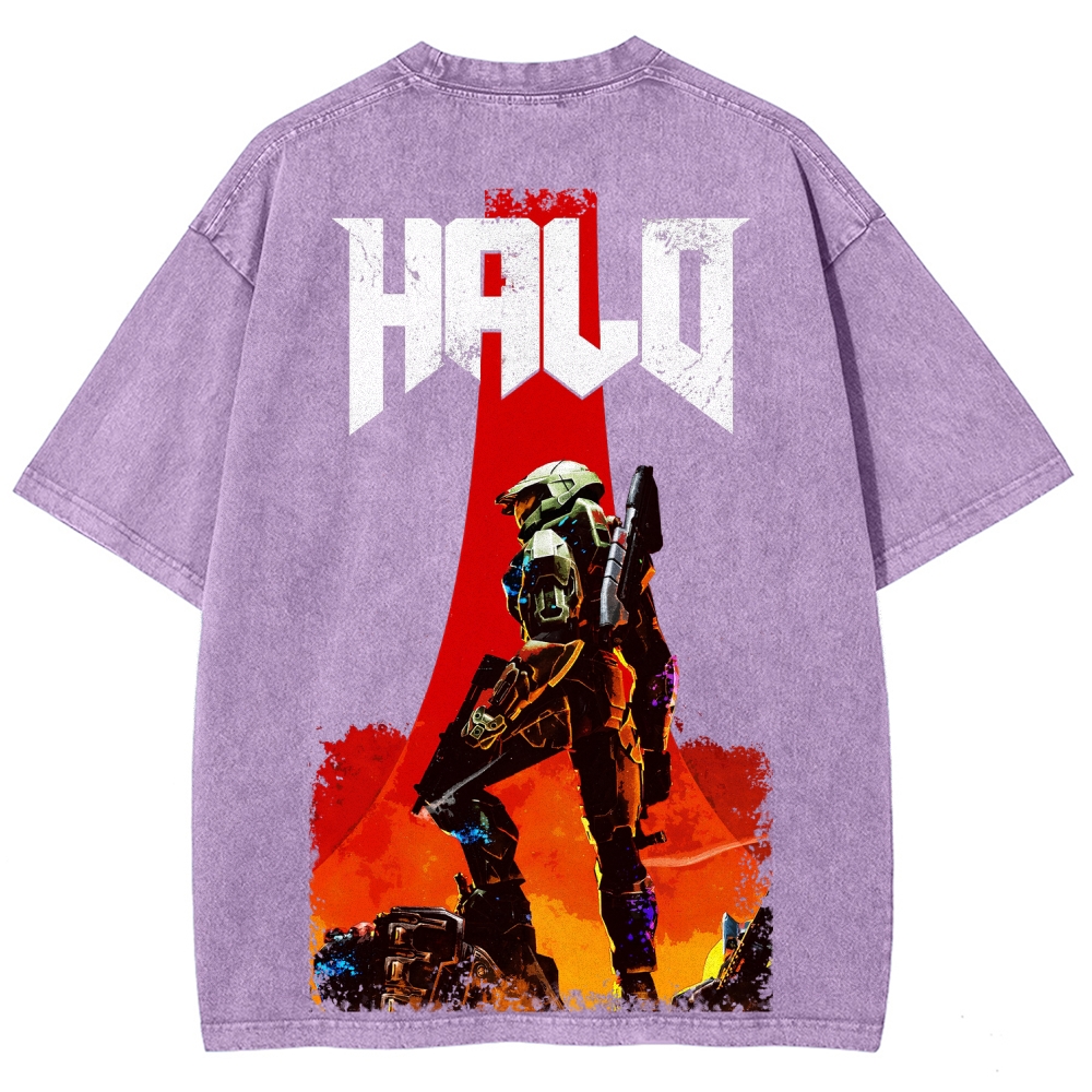 Halo Vintage Unisex Fit Washed T-Shirt 2507019769