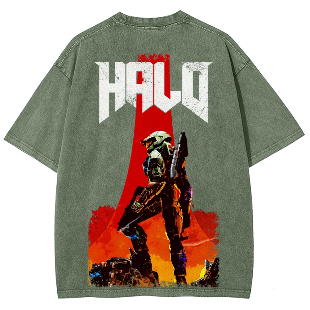 Halo Vintage Unisex Fit Washed T-Shirt 2507019769