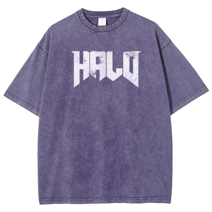Halo Vintage Unisex Fit Washed T-Shirt 2507019769