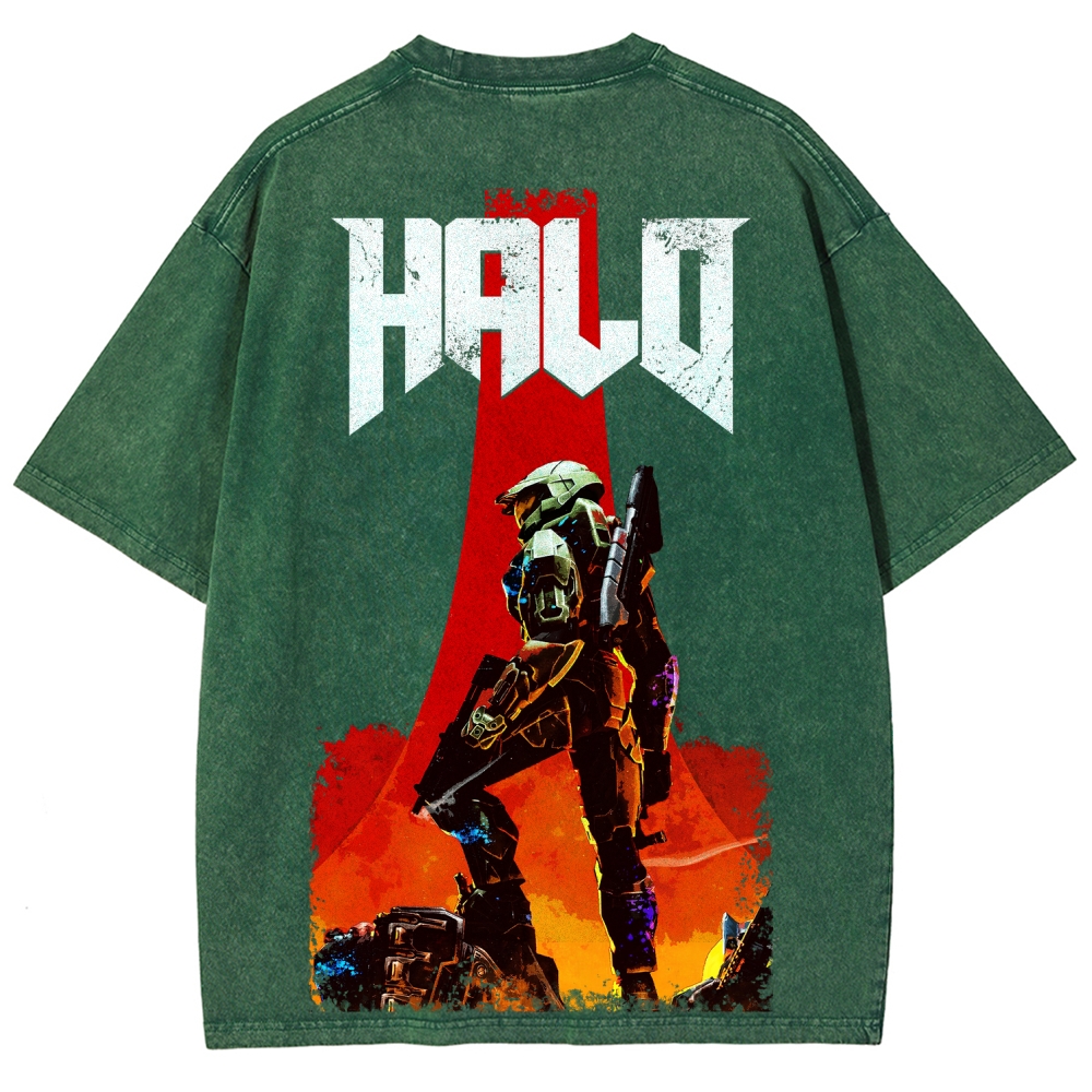Halo Vintage Unisex Fit Washed T-Shirt 2507019769