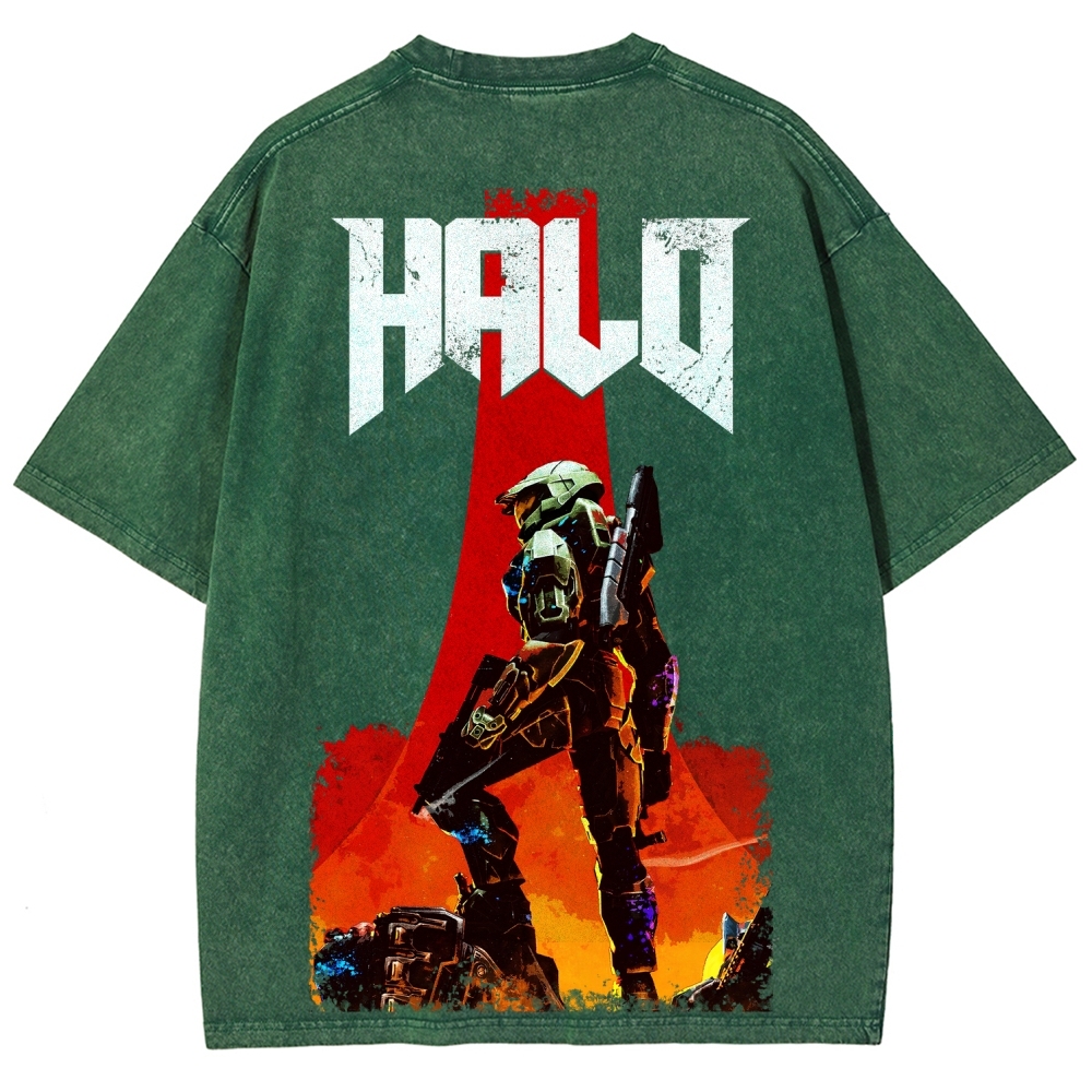 Halo Vintage Unisex Fit Washed T-Shirt 2507019769