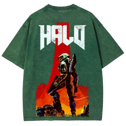 Halo Vintage Unisex Fit Washed T-Shirt 2507019769