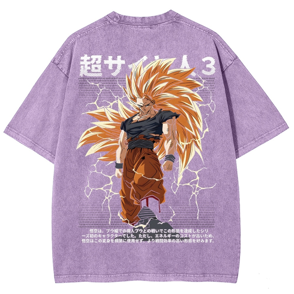 Goku SSJ3 - Dragonball Z Clothing Washed Cotton T-Shirt