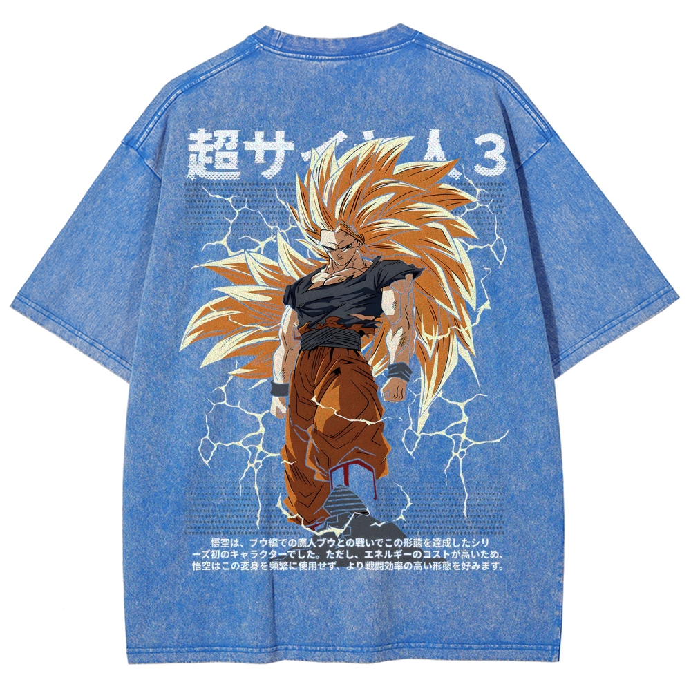 Goku SSJ3 - Dragonball Z Clothing Washed Cotton T-Shirt