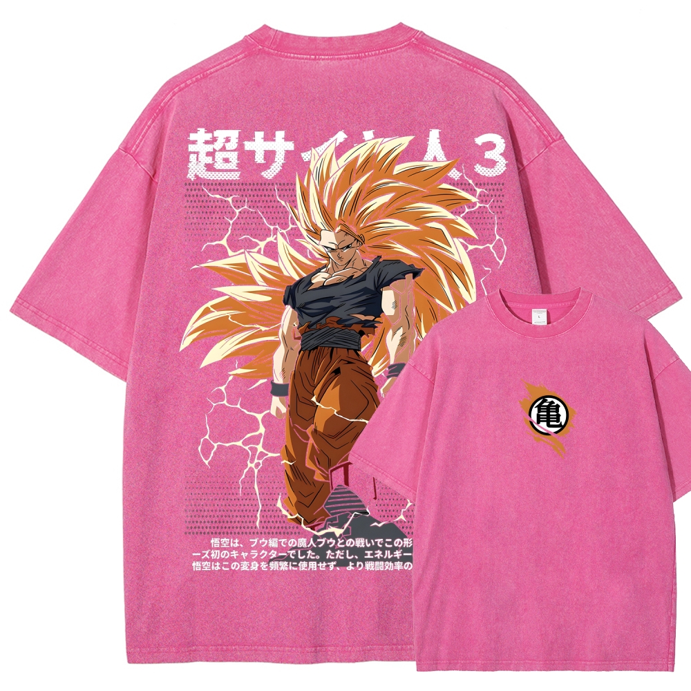 Goku SSJ3 - Dragonball Z Clothing Washed Cotton T-Shirt
