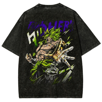 Broly - Dragon Ball Super Clothing Washed Cotton T-Shirt