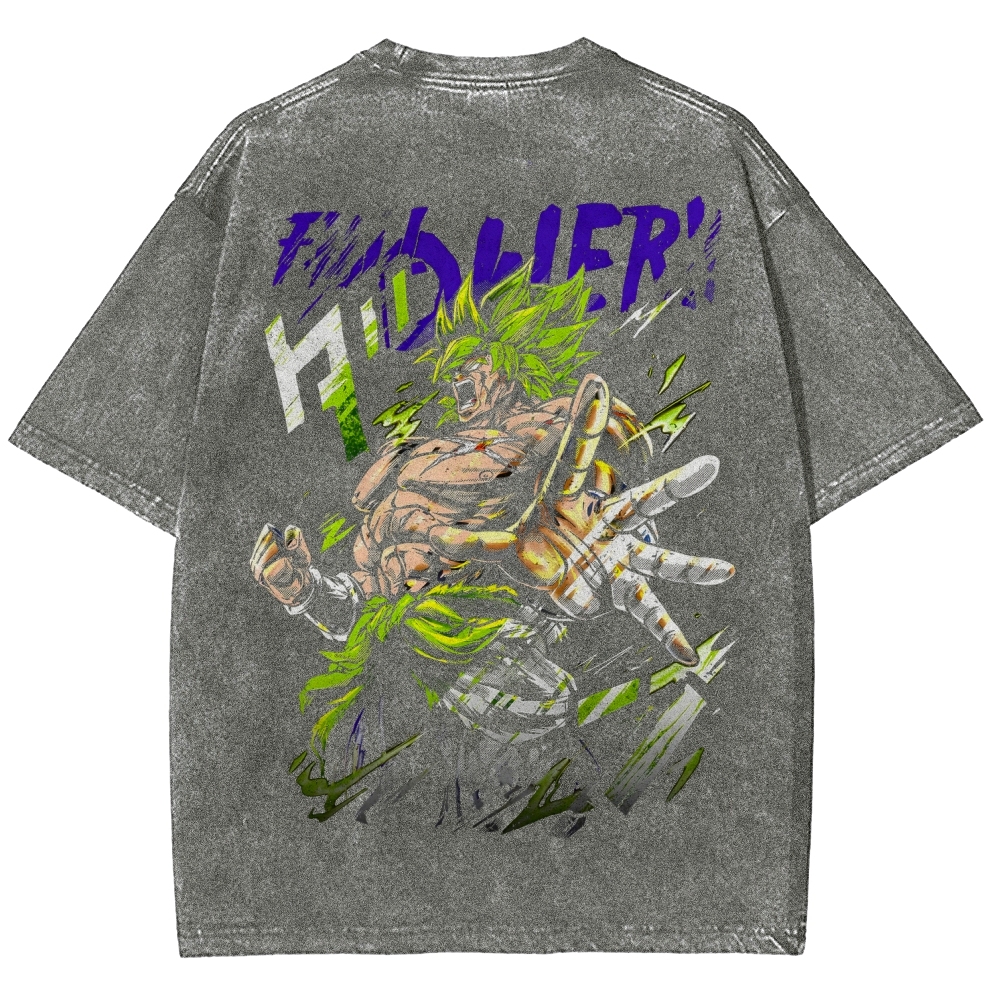 Broly - Dragon Ball Super Clothing Washed Cotton T-Shirt