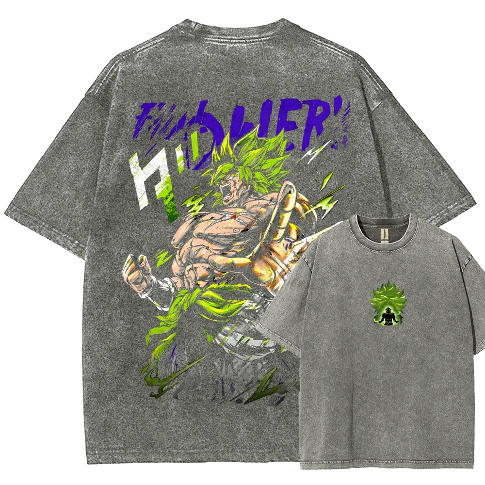 Broly - Dragon Ball Super Clothing Washed Cotton T-Shirt