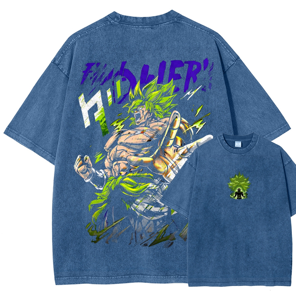 Broly - Dragon Ball Super Clothing Washed Cotton T-Shirt