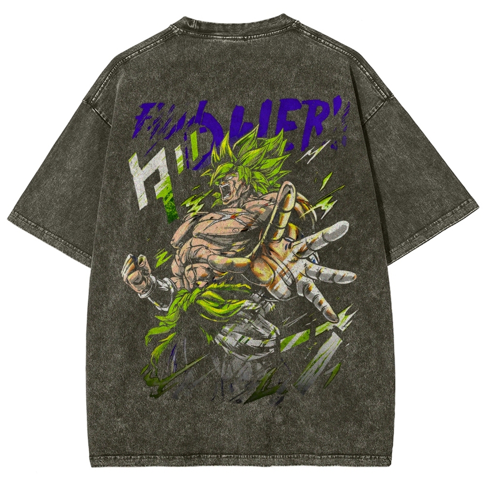 Broly - Dragon Ball Super Clothing Washed Cotton T-Shirt