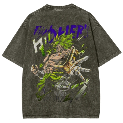 Broly - Dragon Ball Super Clothing Washed Cotton T-Shirt