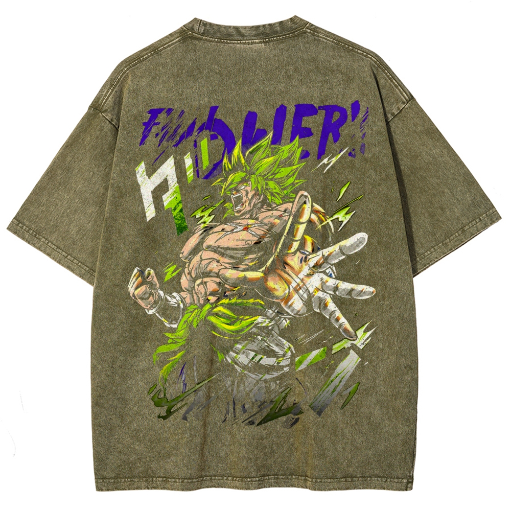 Broly - Dragon Ball Super Clothing Washed Cotton T-Shirt
