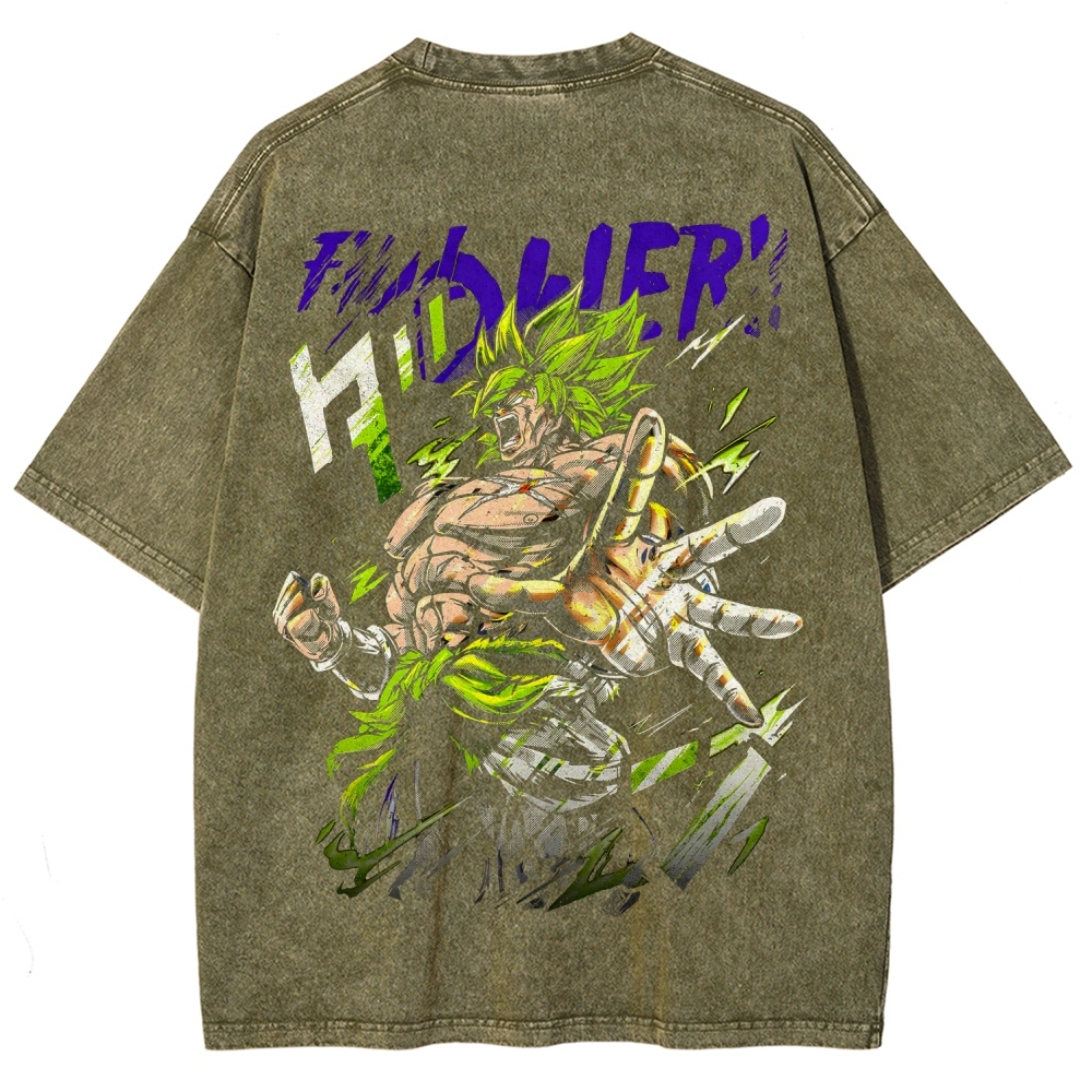 Broly - Dragon Ball Super Clothing Washed Cotton T-Shirt