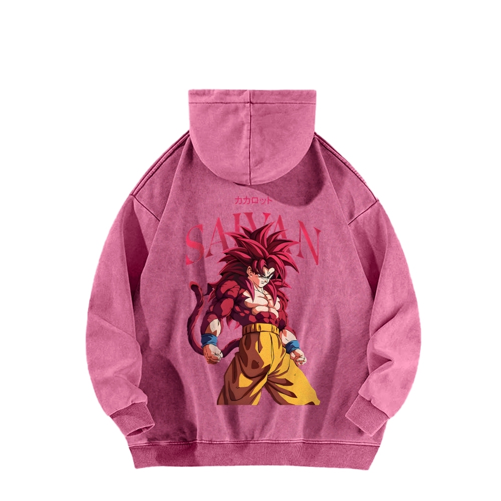 Goku SSJ4 - Dragonball Z Clothing Casual Washed Hoodie