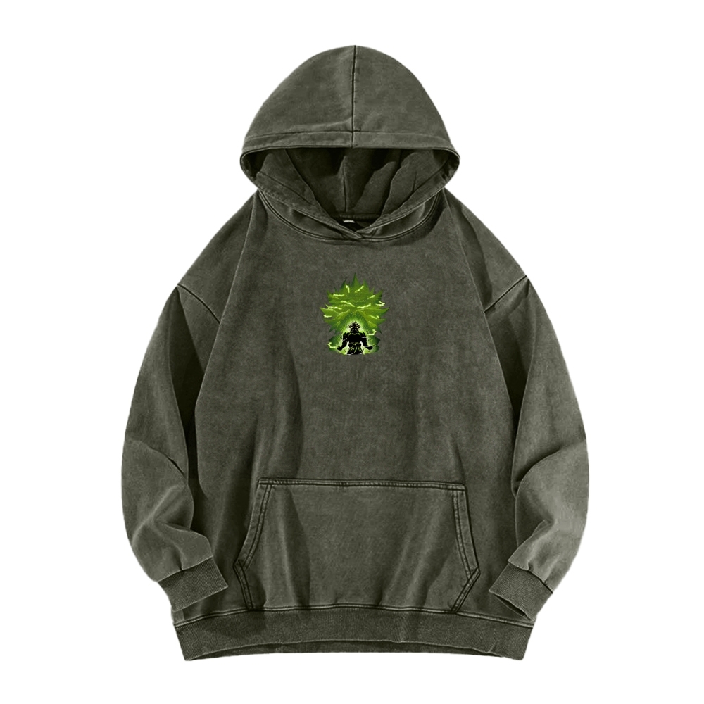 Broly - Dragon Ball Super Clothing Casual Washed Hoodie