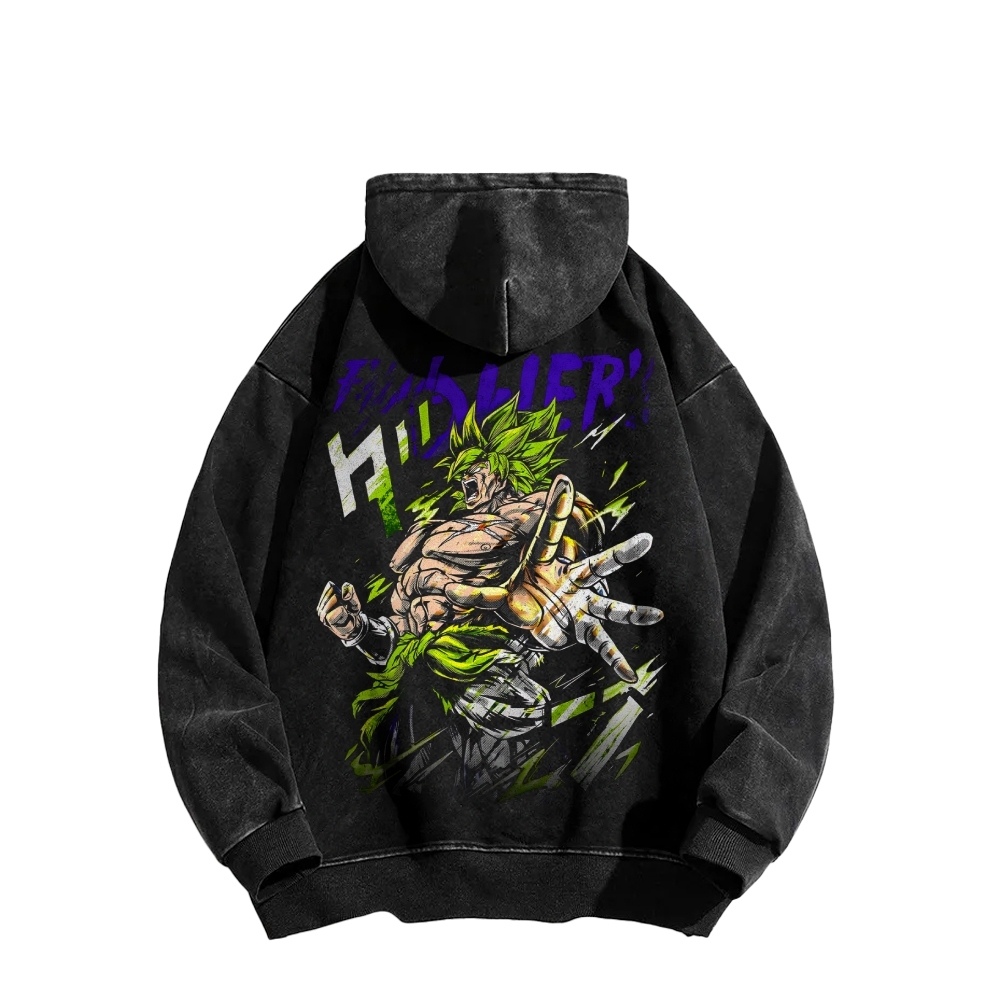 Broly - Dragon Ball Super Clothing Casual Washed Hoodie