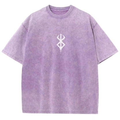 Berserk Anime Acid Wash Oversize T-Shirt Guts Anime Tee 