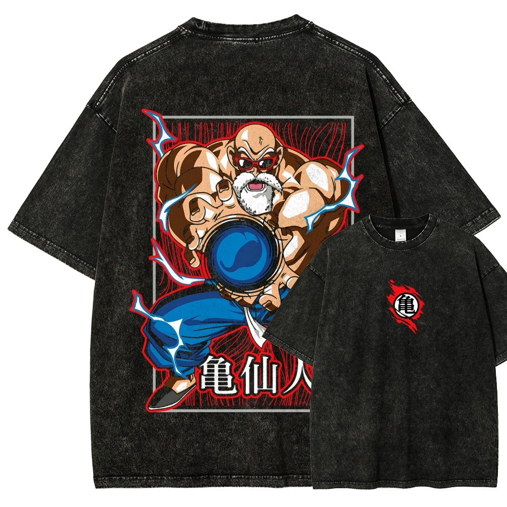 SUPER MASTER ROSHI - Dragon ball Clothing Washed Cotton T-Shirt
