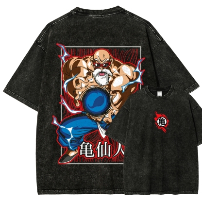 SUPER MASTER ROSHI - Dragon ball Clothing Washed Cotton T-Shirt