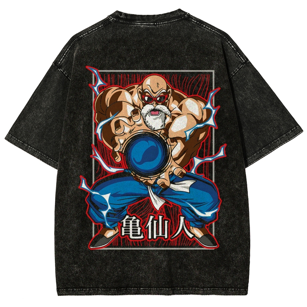SUPER MASTER ROSHI - Dragon ball Clothing Washed Cotton T-Shirt