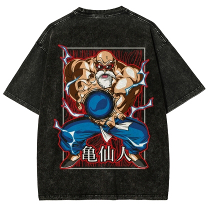 SUPER MASTER ROSHI - Dragon ball Clothing Washed Cotton T-Shirt