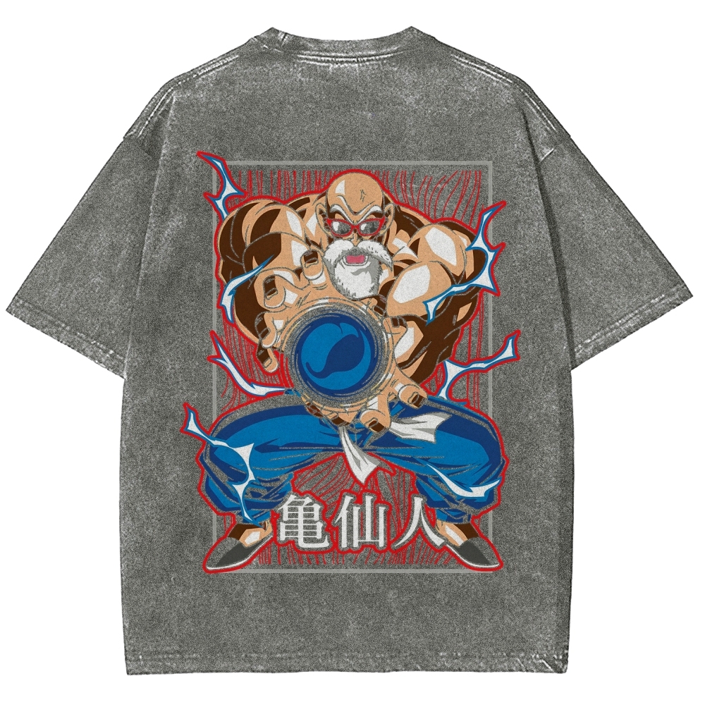 SUPER MASTER ROSHI - Dragon ball Clothing Washed Cotton T-Shirt