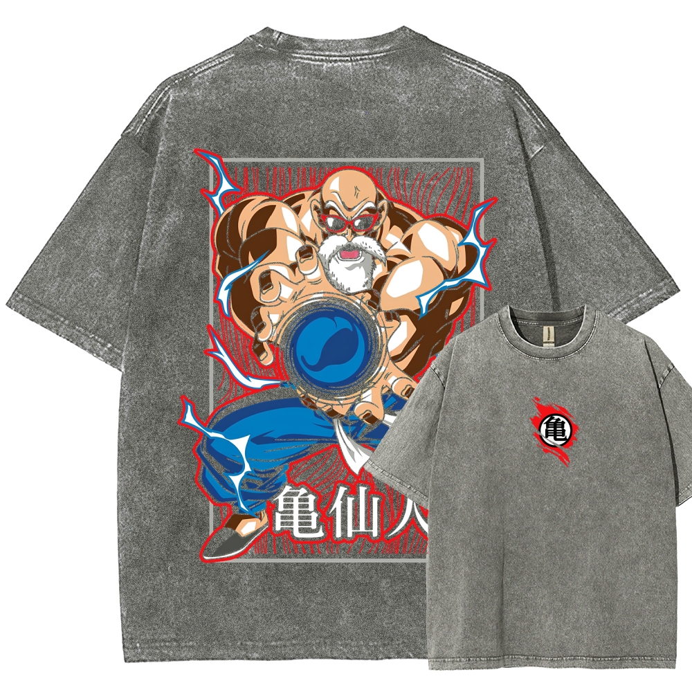 SUPER MASTER ROSHI - Dragon ball Clothing Washed Cotton T-Shirt