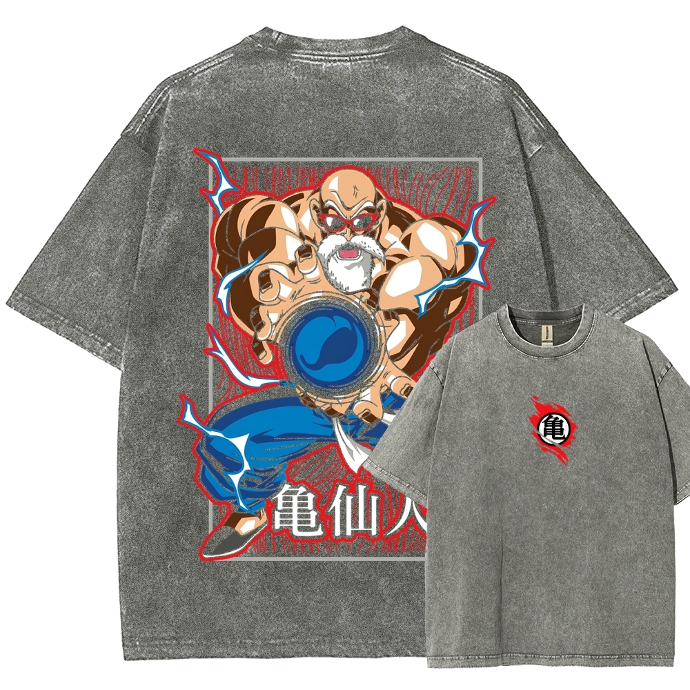 SUPER MASTER ROSHI - Dragon ball Clothing Washed Cotton T-Shirt