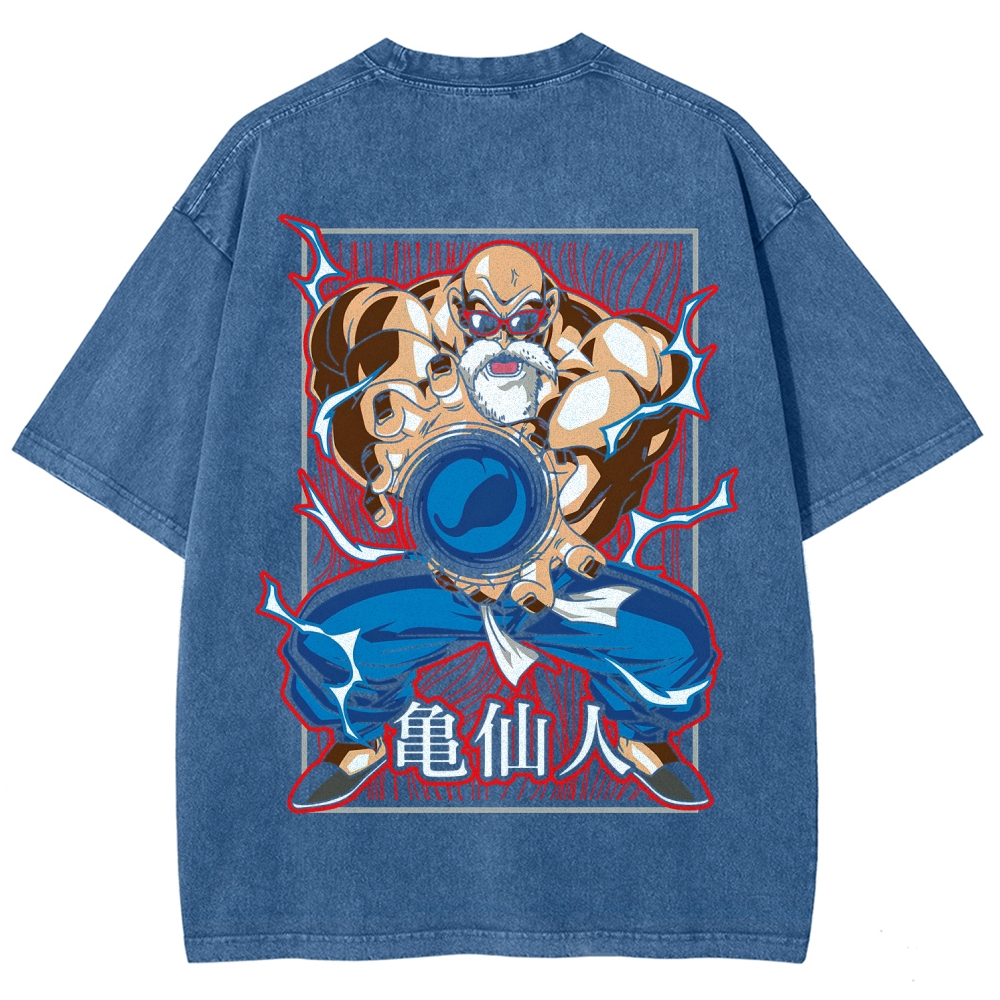 SUPER MASTER ROSHI - Dragon ball Clothing Washed Cotton T-Shirt