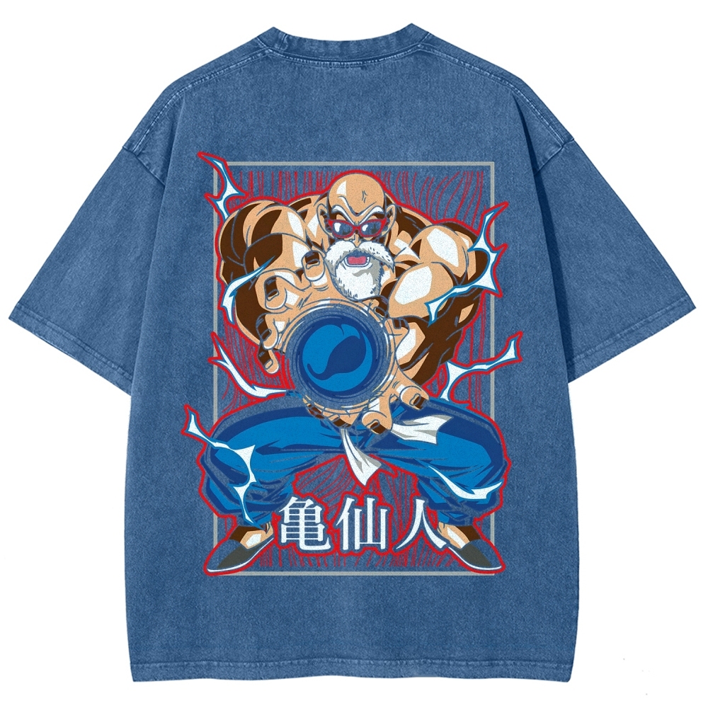 SUPER MASTER ROSHI - Dragon ball Clothing Washed Cotton T-Shirt