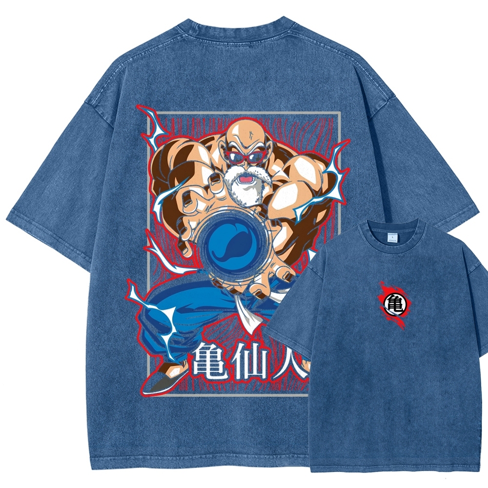 SUPER MASTER ROSHI - Dragon ball Clothing Washed Cotton T-Shirt
